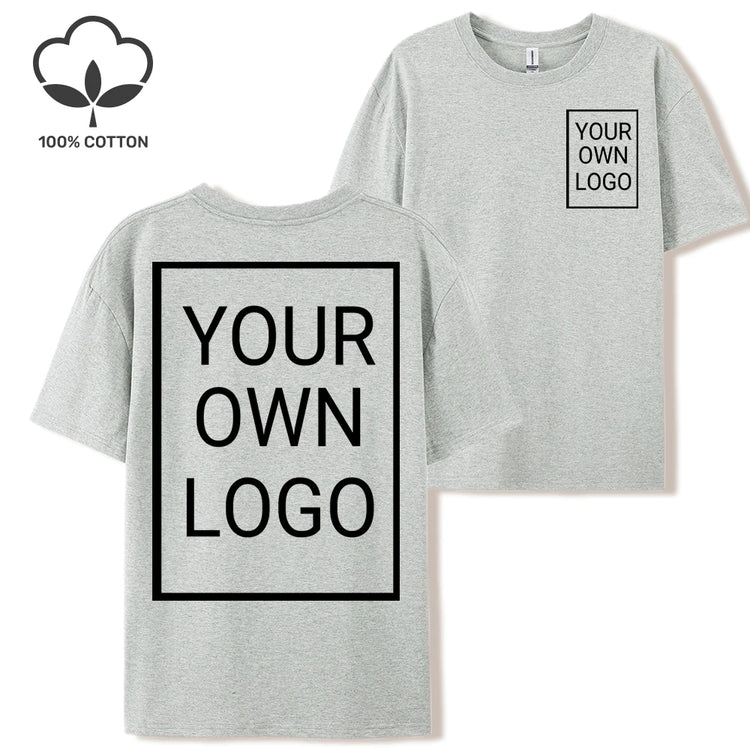 Double Sided Customized LOGO Picture Women T-Shirt Summer Y2K Loose Short Sleeves Comfortable T Shirts Crewneck DIY Tee Tops