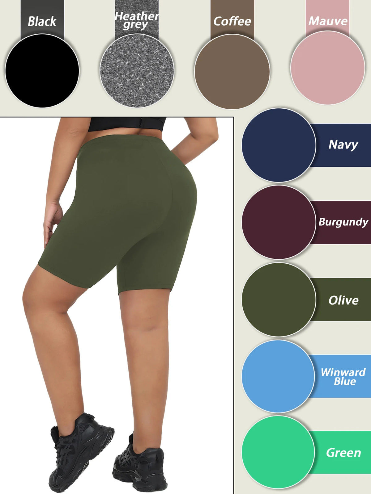 Plus Size Women Athletic Shorts Super Soft Biker No See Through Workout Yoga Running Home Casual