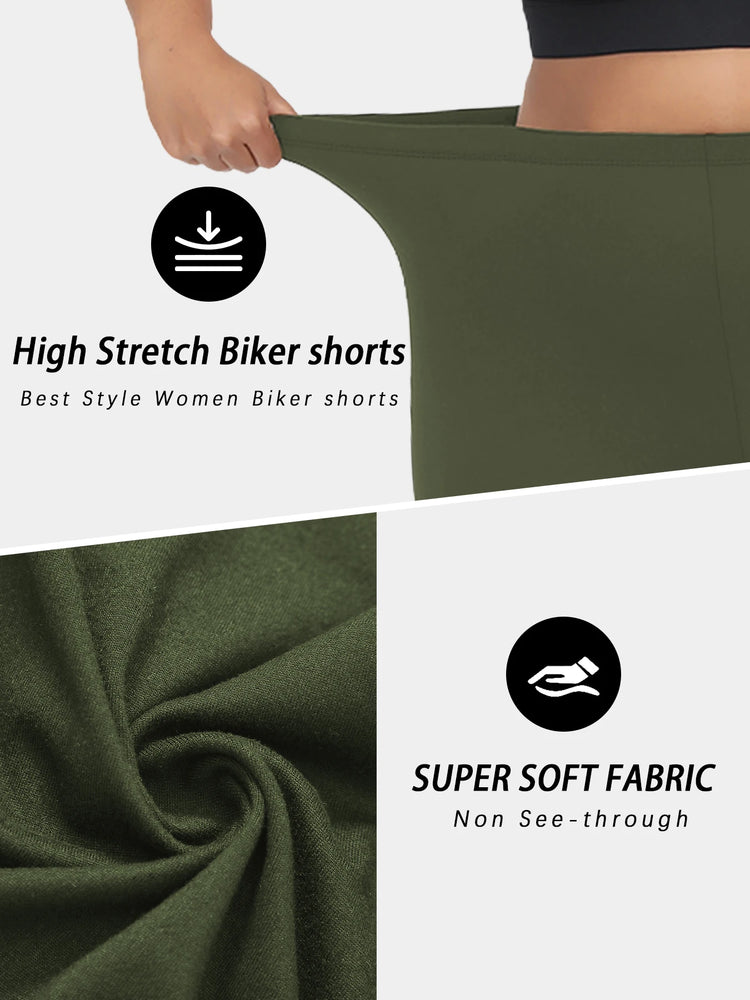Plus Size Women Athletic Shorts Super Soft Biker No See Through Workout Yoga Running Home Casual