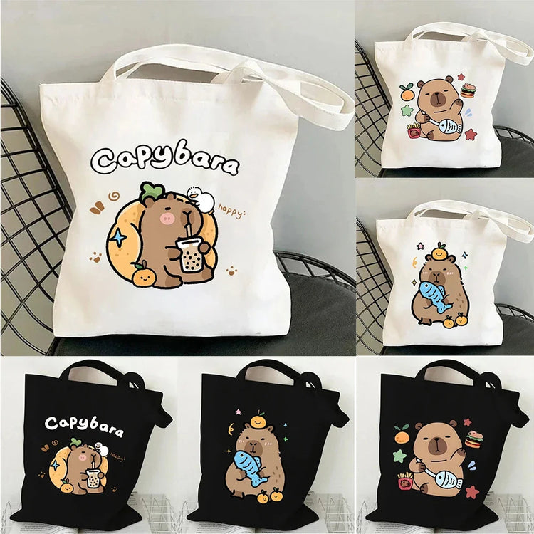 Capybara imprimé sacs à bandoulière étudiant sac à main femmes grande capacité Shopper sac Harajuku Shopping pochette de