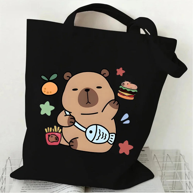 Capybara imprimé sacs à bandoulière étudiant sac à main femmes grande capacité Shopper sac Harajuku Shopping pochette de