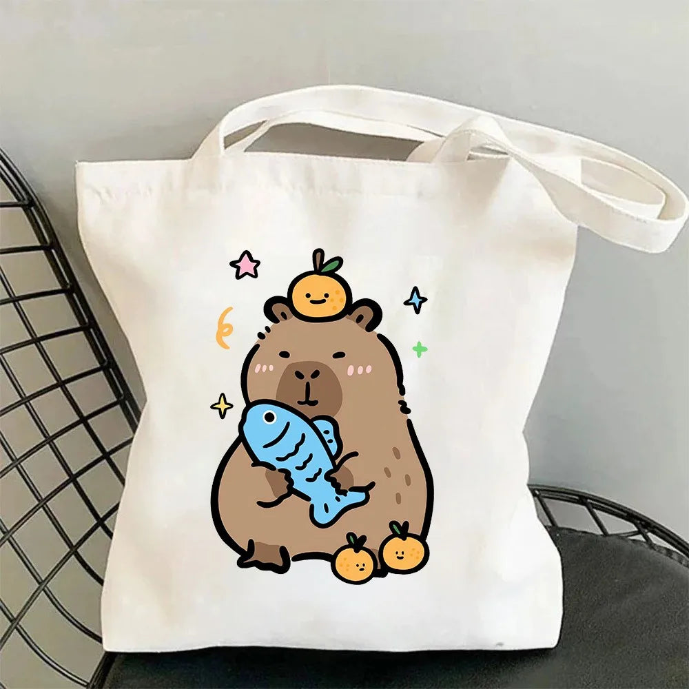 Capybara imprimé sacs à bandoulière étudiant sac à main femmes grande capacité Shopper sac Harajuku Shopping pochette de