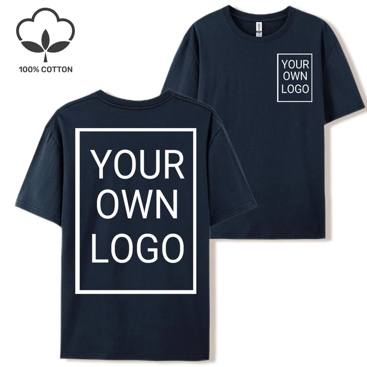 Double Sided Customized LOGO Picture Women T-Shirt Summer Y2K Loose Short Sleeves Comfortable T Shirts Crewneck DIY Tee Tops