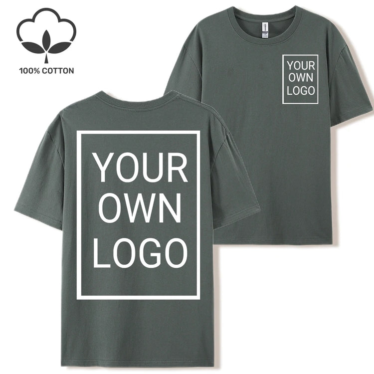 Double Sided Customized LOGO Picture Women T-Shirt Summer Y2K Loose Short Sleeves Comfortable T Shirts Crewneck DIY Tee Tops